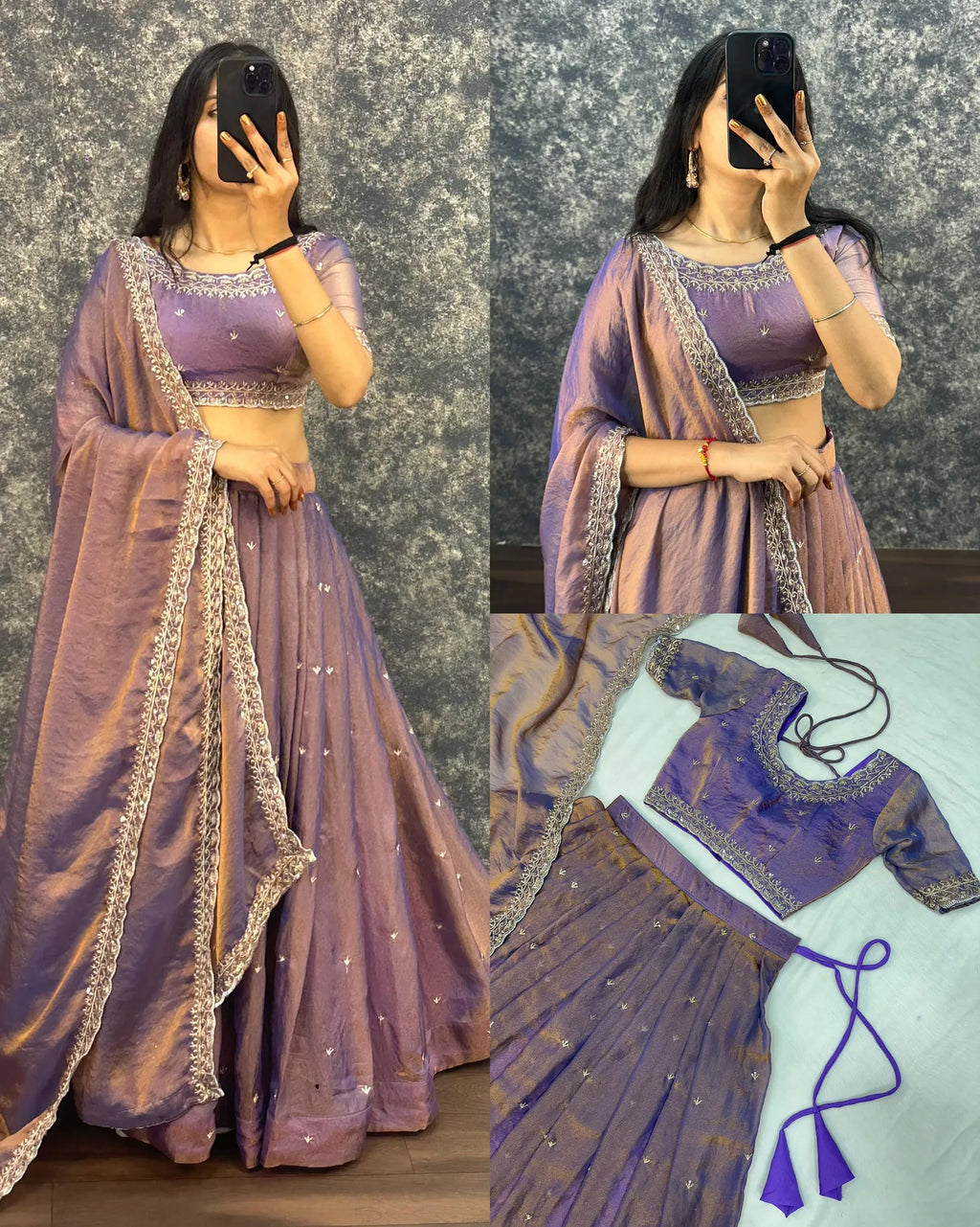 Traditional Tissue Silk Lehenga Choli Set 1