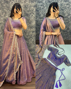 Traditional Tissue Silk Lehenga Choli Set 1