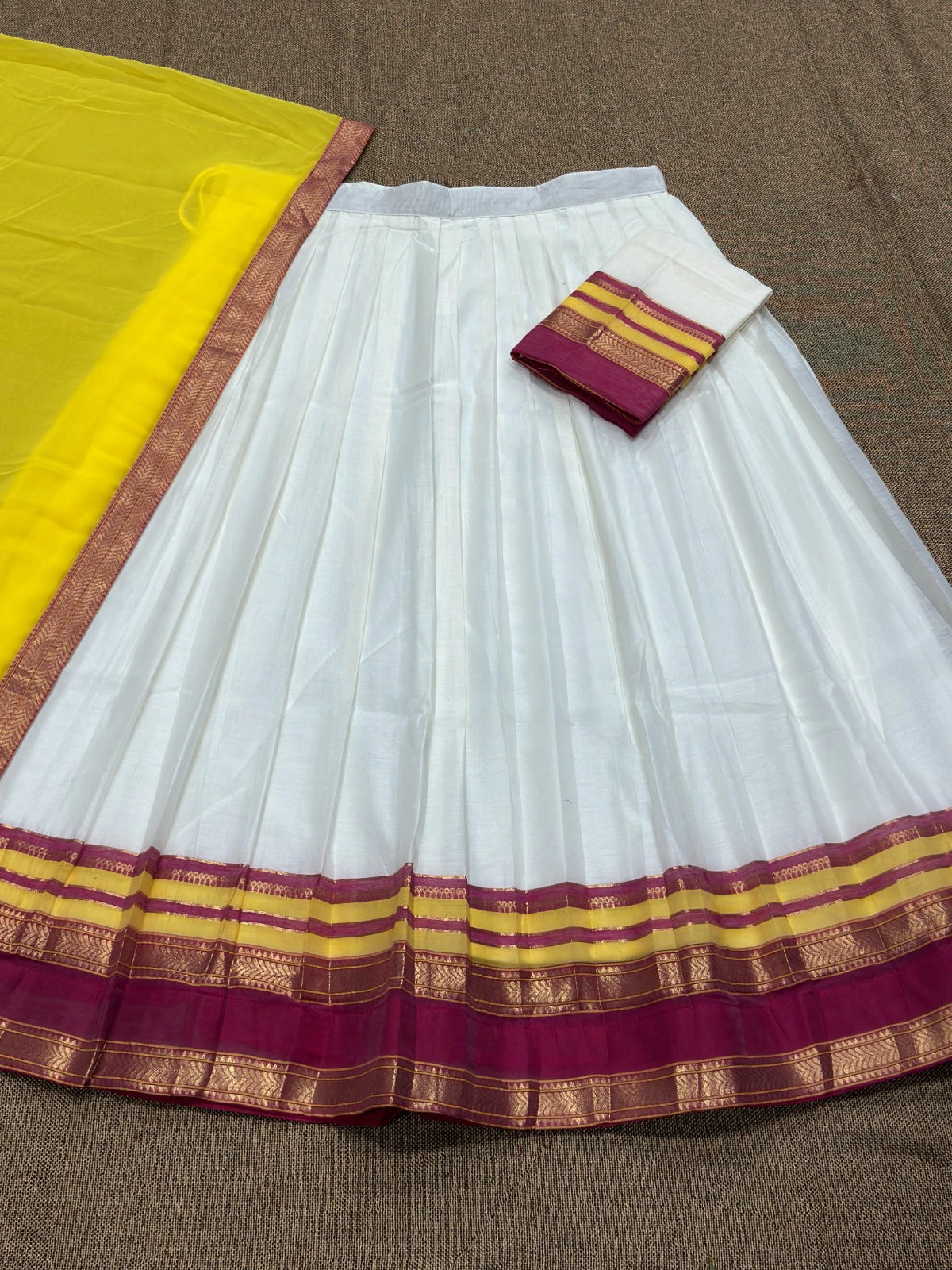 Mul Cotton Zari Woven Lehenga Set 4