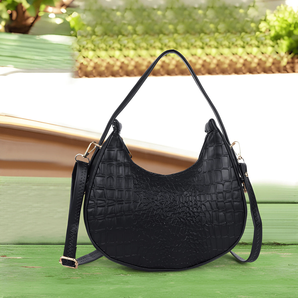 Women Fashion Hobo Bag, Casual Slouchy Handbag for Ladies, Versatile Shoulder Purse for Travel 4