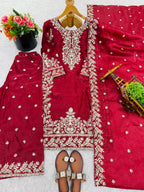 Silk Embroidered Kurta Set 7