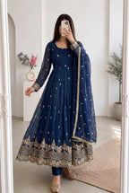 Silk Embroidered Gown 8