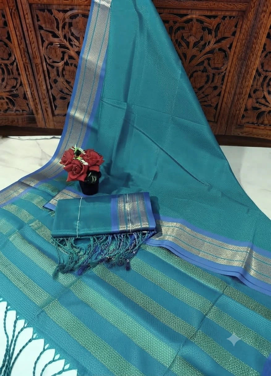 Soft Silk Saree with Blouse 9