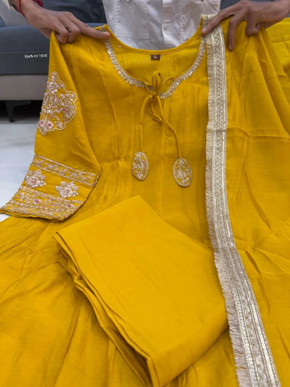 Mul Chanderi Anarkali Gown Set 5
