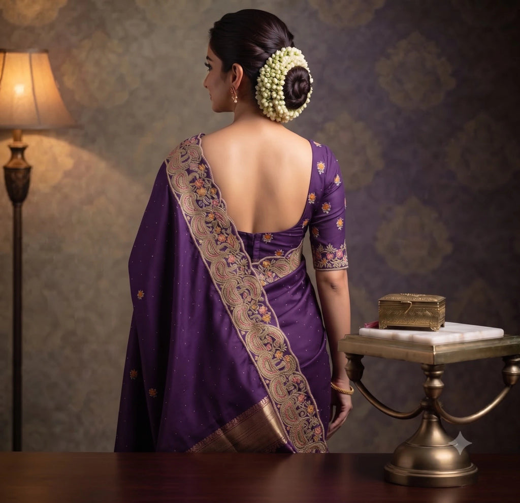 SPACE SILK EMBROIDERY WITH SEPARATE BLOUSE 8