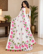 Linen Printed Saree with Blouse 1