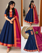 Silk Cotton Anarkali Set 10