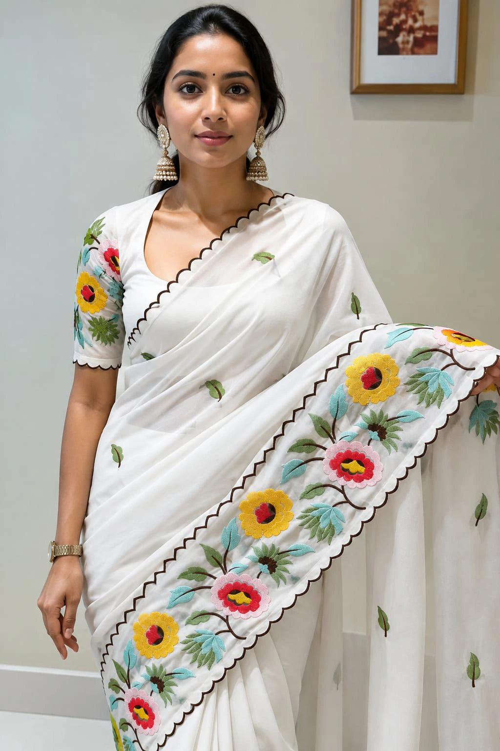 Georgette Embroidered Saree 5
