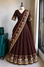 Viscose Zari Woven Lehenga Set 7