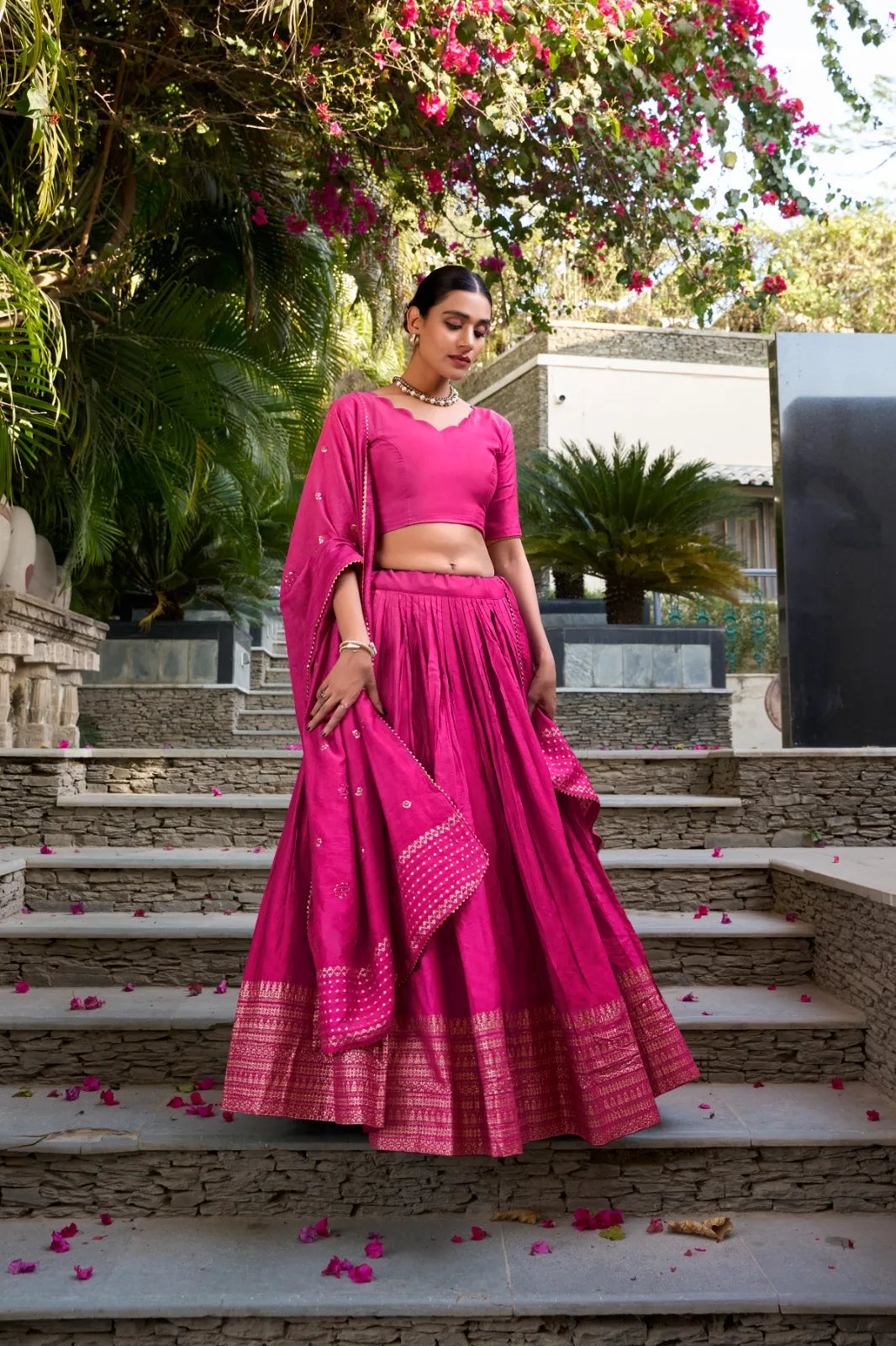 Pure Chanderi Work Lehenga Set 5