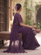 Elegant George Saree with Matching Blouse 8