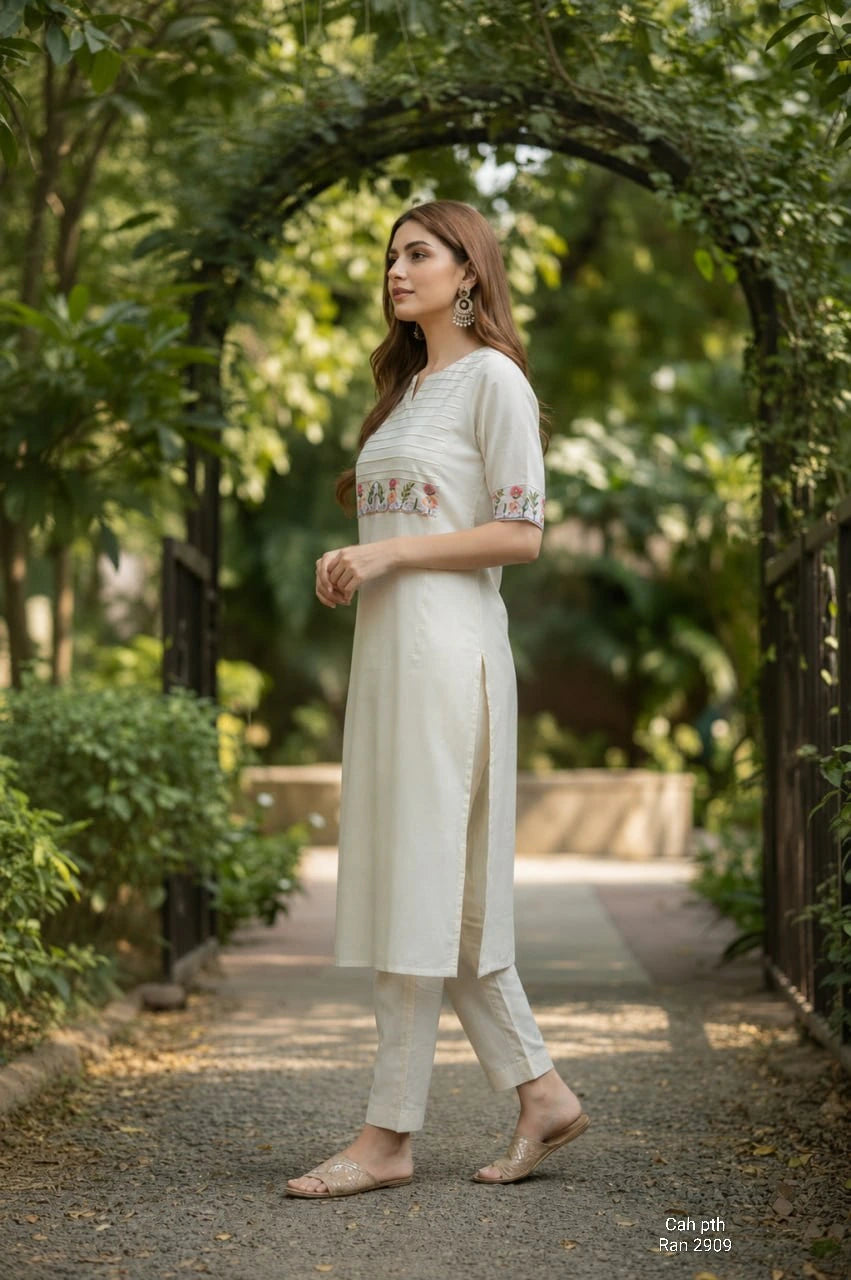 Cotton Embroidered Kurta set 3