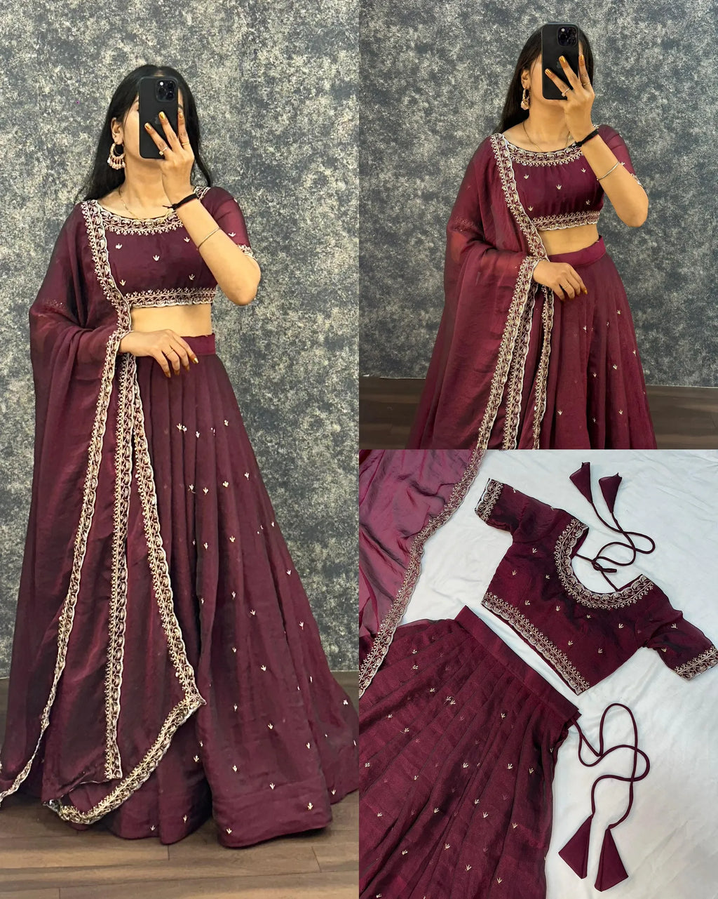 Traditional Tissue Silk Lehenga Choli Set 10