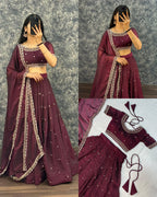 Traditional Tissue Silk Lehenga Choli Set 10