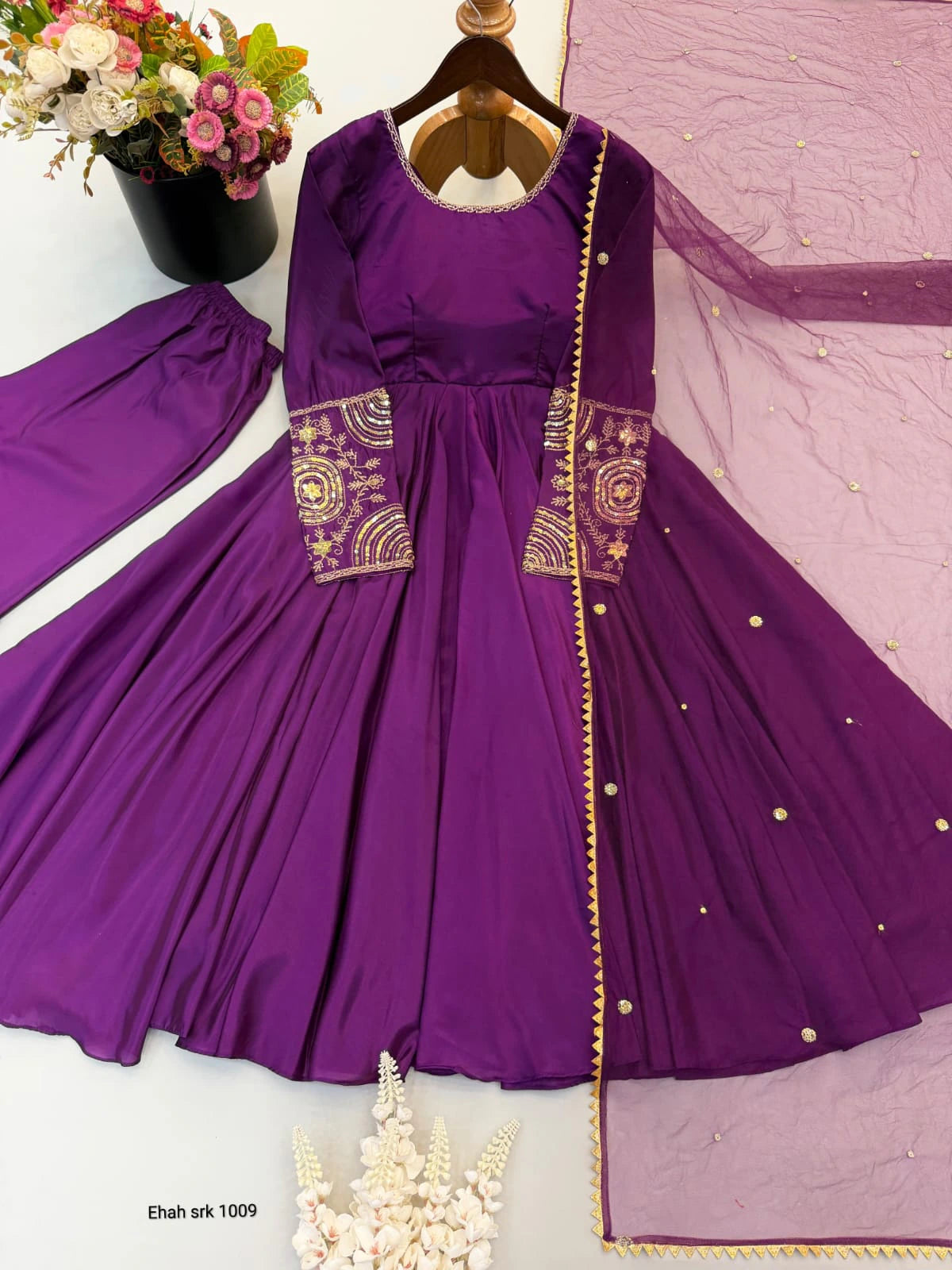 Upada Silk Gown with Dupatta 4