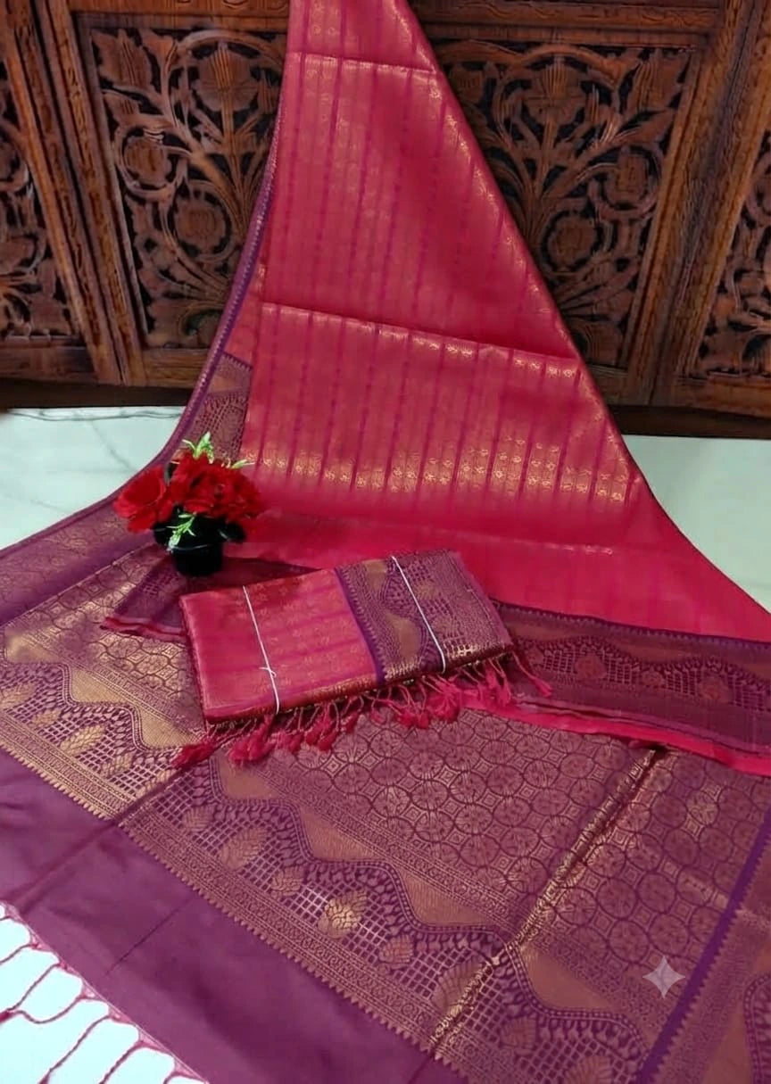 Soft Silk Saree with Blouse 2