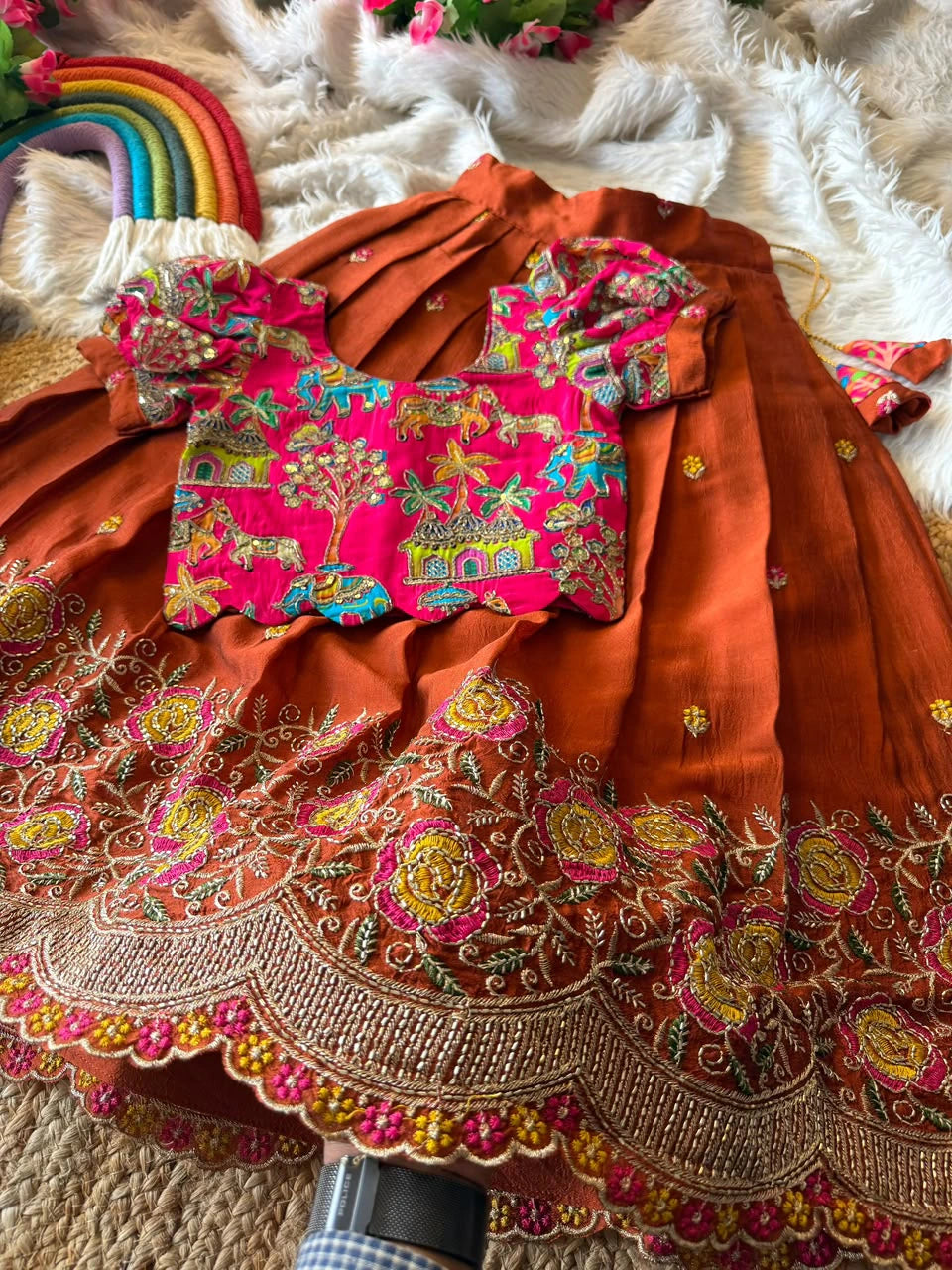 Rangoli Crush Lehenga for Girls 6