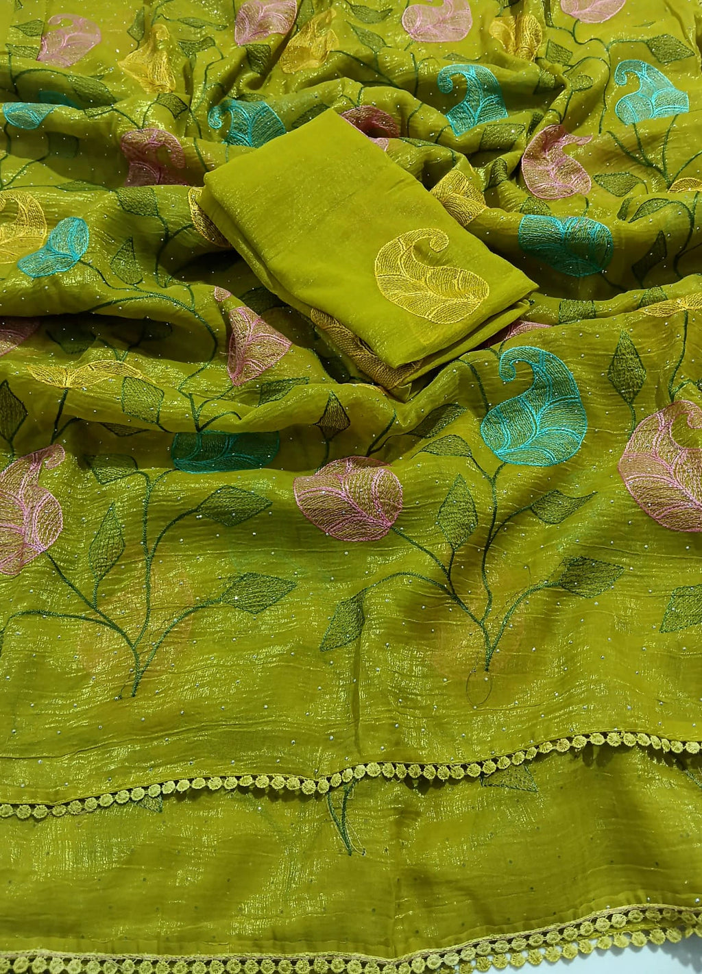 Chiffon Embroidered Saree 6
