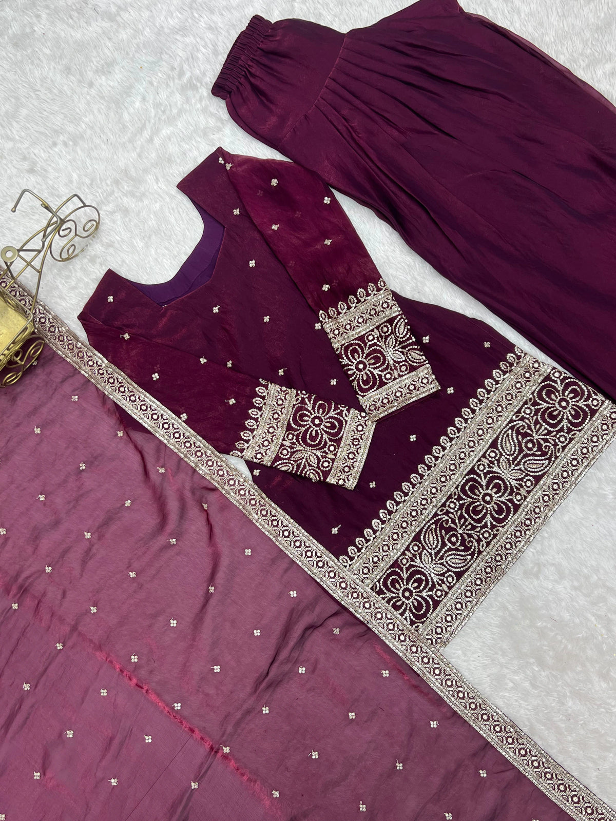 Fendy Silk Embroidered Kurta Set 9