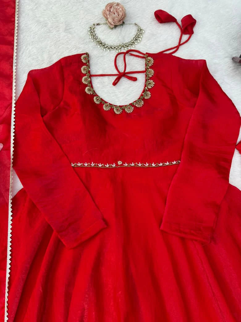 Fendi Silk Anarkali Set 8