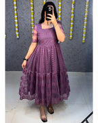 😍Beautiful Elegant Flower Embroidery Sequence Work Frocks😍 4