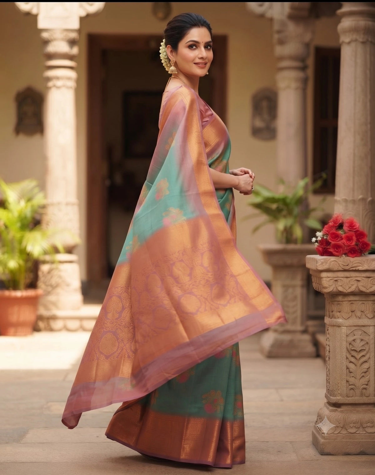 DIE SAREES  WITH BLOUSE 10