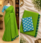 Khadi Cotton Saree with Blouse 7