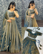 Traditional Tissue Silk Lehenga Choli Set 4