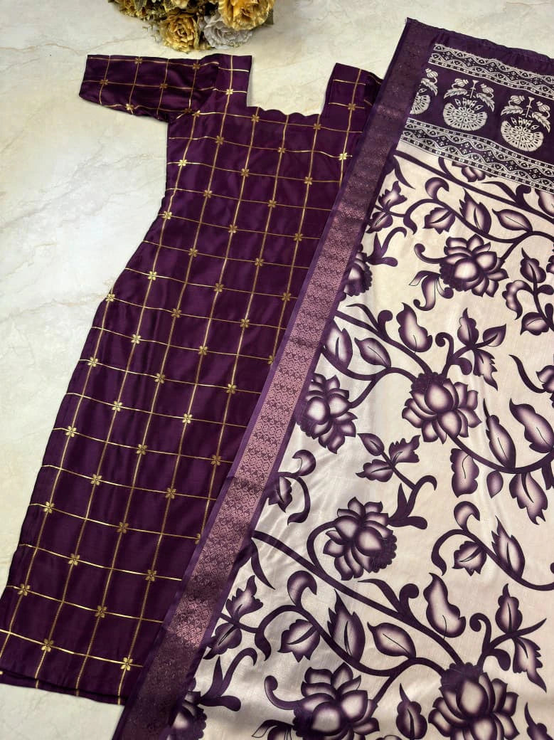 Kurti with Kalamkari Dupatta 9