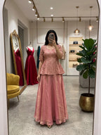 Space Silk Peplum Lehenga Set 8