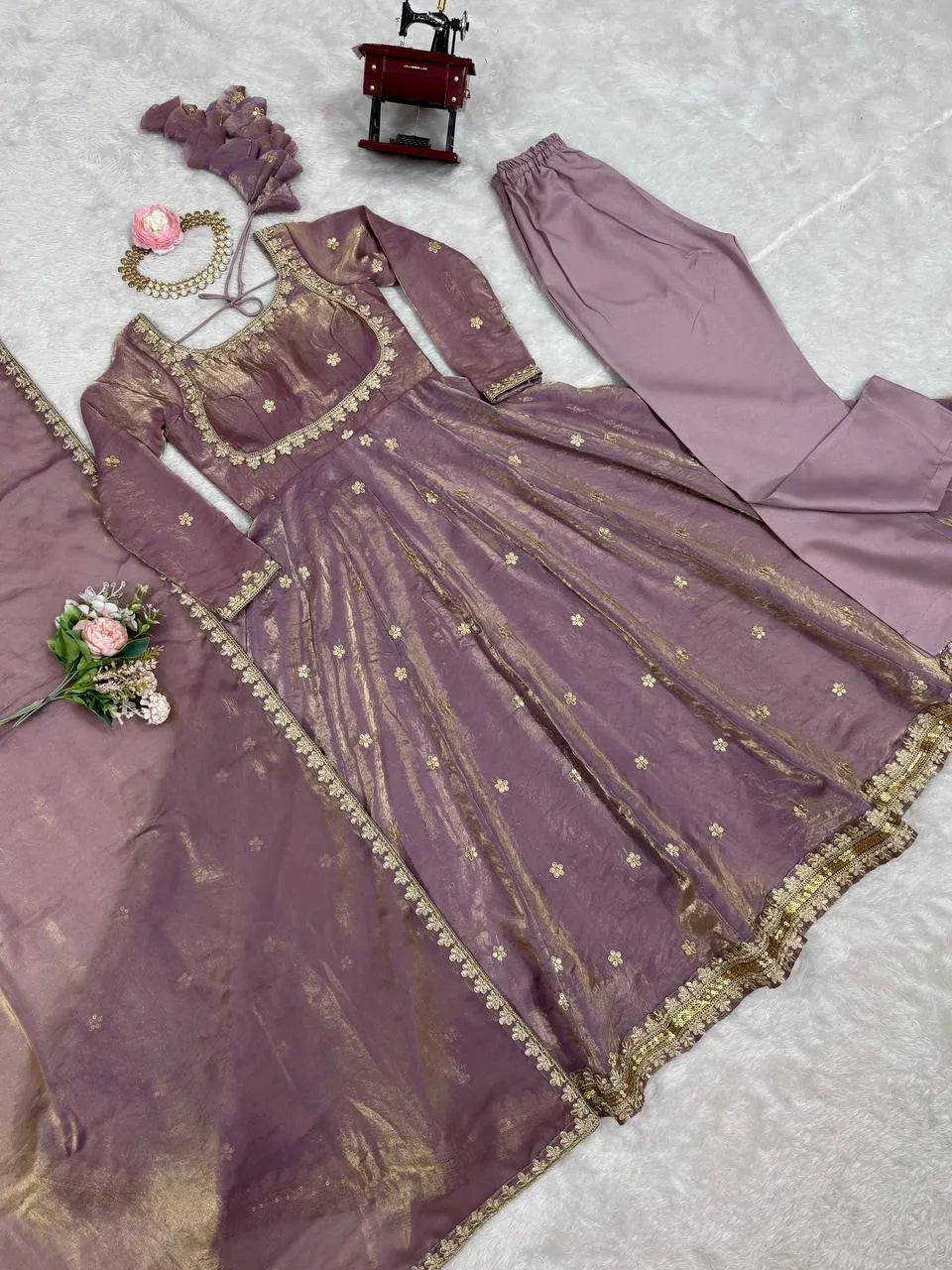 Fandy Silk Gown With Dupatta 2