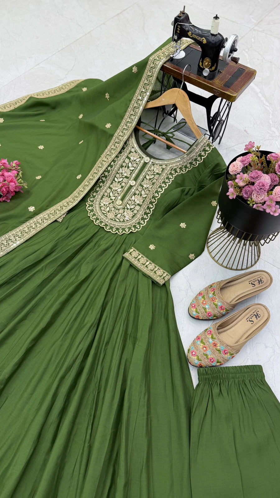 Roman Silk Anarkali Set 6