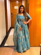 Salsa Silk Gown with Pant Set & Dupatta 2