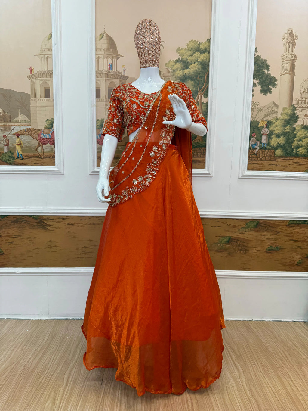 Fandy Satin Lehenga Saree 2