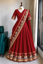 Viscose Zari Woven Lehenga Set 10
