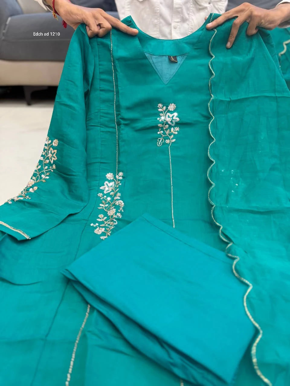 Cotton Embroidered Anarkali Kurti Set 7