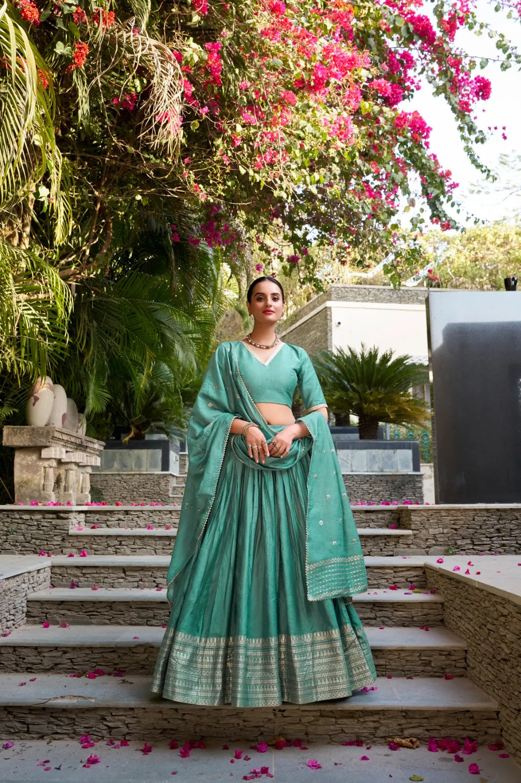 Pure Chanderi Work Lehenga Set 2