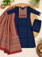 Cotton Ajrakh Print Kurta Set 7