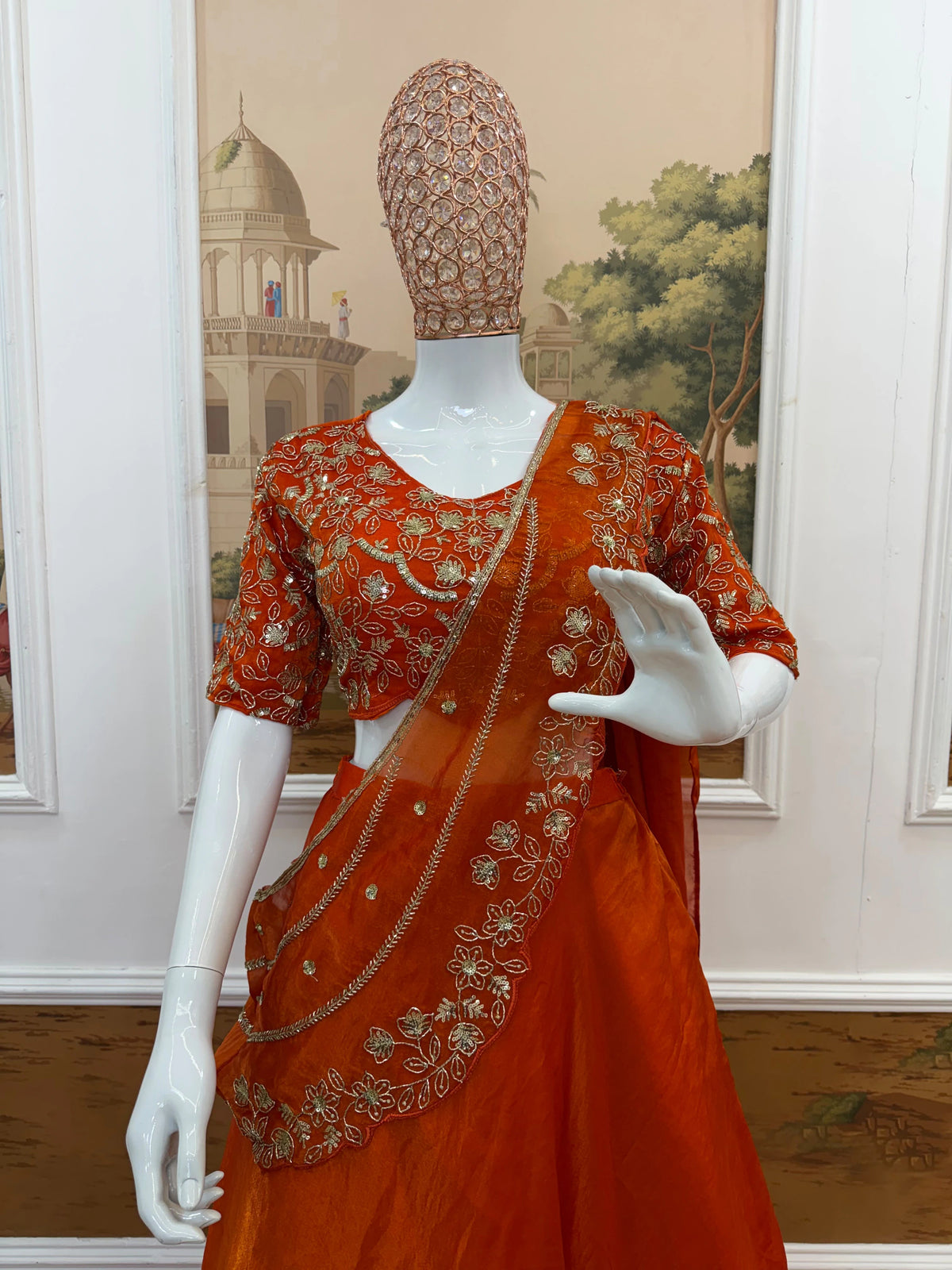 Fandy Satin Lehenga Saree 4