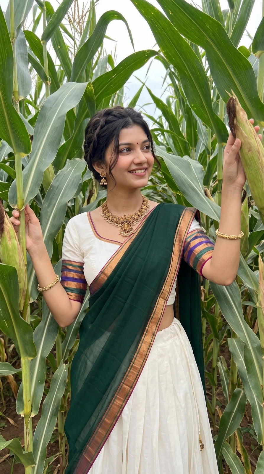 Mul Cotton Zari Woven Lehenga Set 6