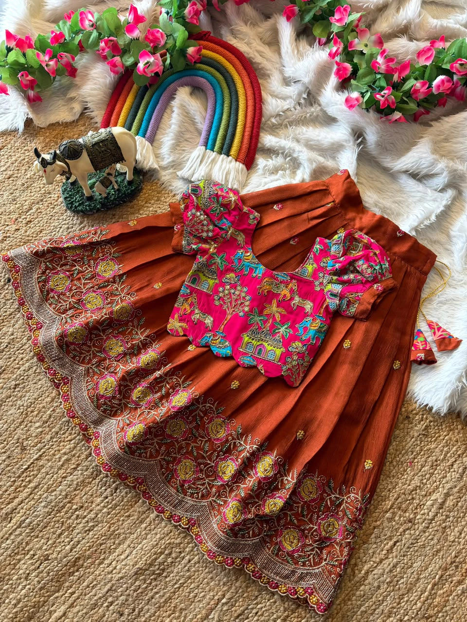 Rangoli Crush Lehenga for Girls 5