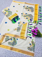 Cotton Embroidered Saree with Blouse 4