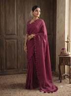 Elegant George Saree with Matching Blouse 5