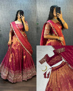 ❤️❤️Authentic Tissue Silk Lehenga Choli Set🪻🪻 4