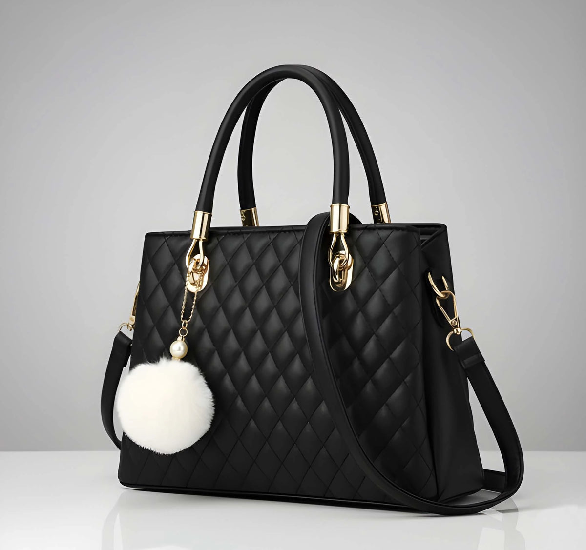 Stylish Ladies PU Leather Shoulder Handbag Premium Fashion Tote Bag with Spacious Multi-Compartment 2