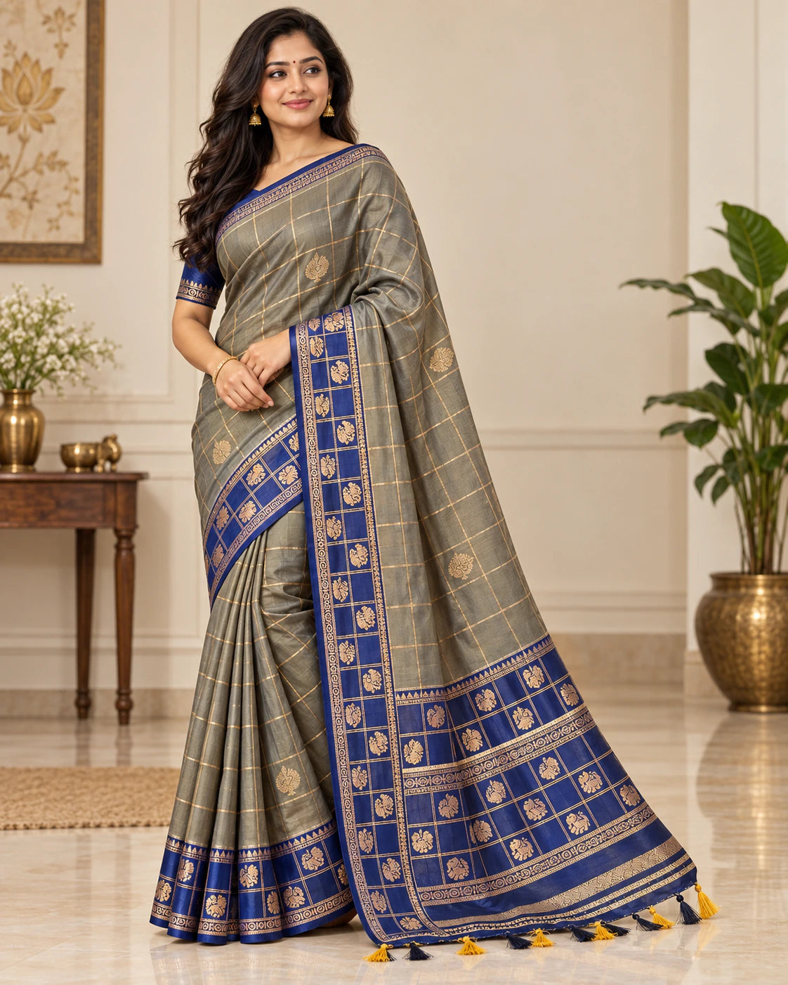 Soft Silk Saree with Blouse 7
