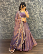 Traditional Tissue Silk Lehenga Choli Set 2