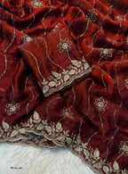 Fancy Space Silk Saree with Sequin Embroidery & C Pallu 8