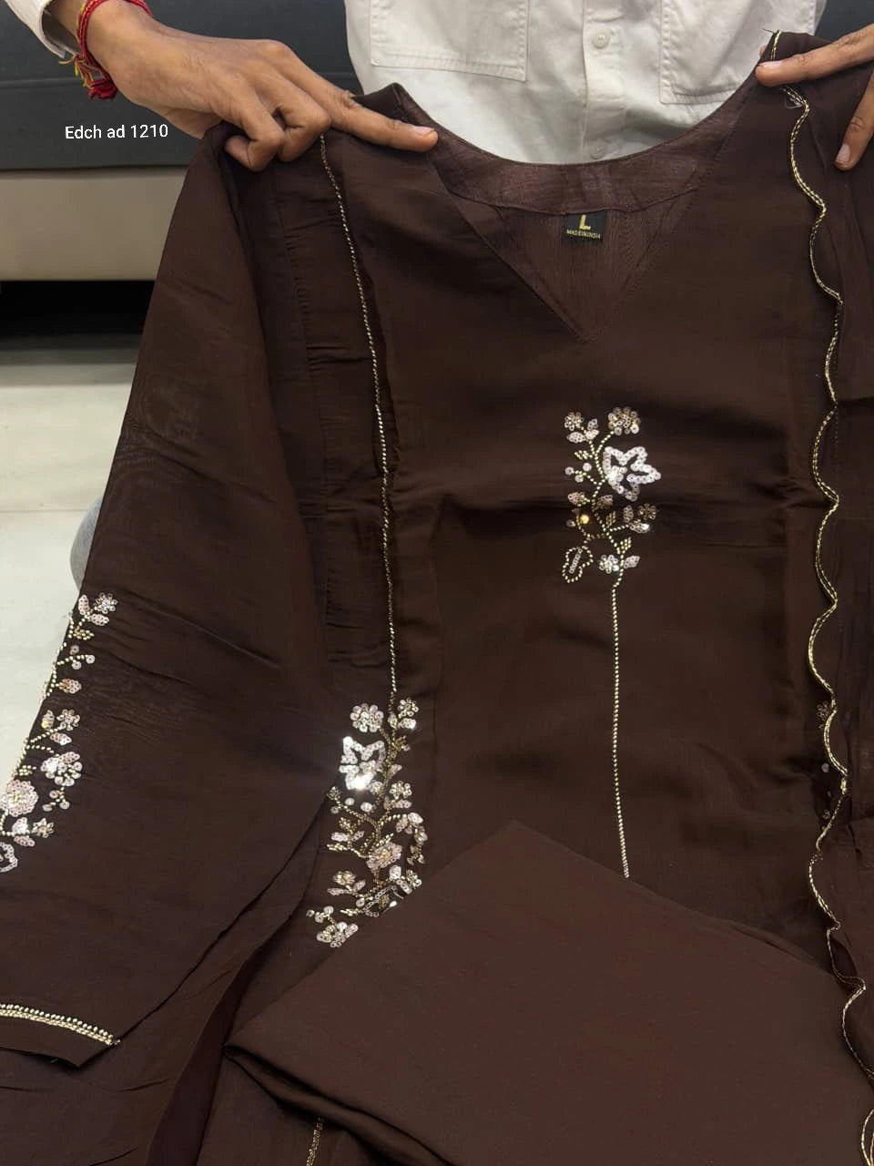 Cotton Embroidered Anarkali Kurti Set 9