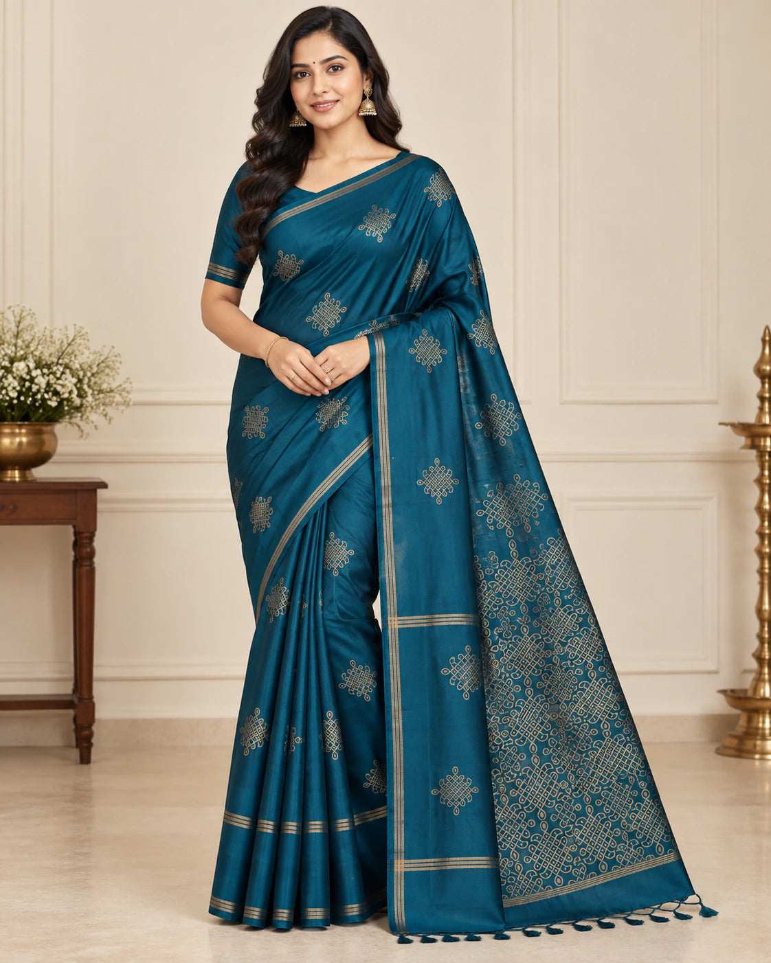 Soft Silk Saree with Blouse 3